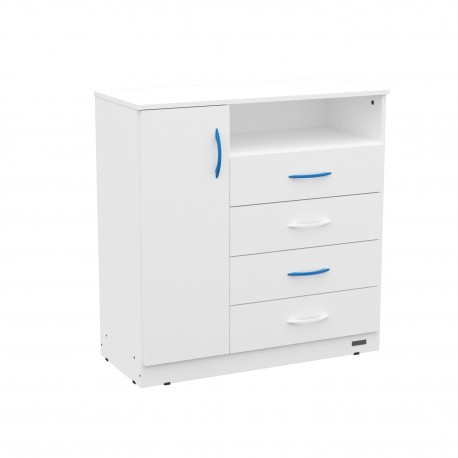 COMODA 4 CAJONES / 1 PUERTA BLANCO EXPRESS